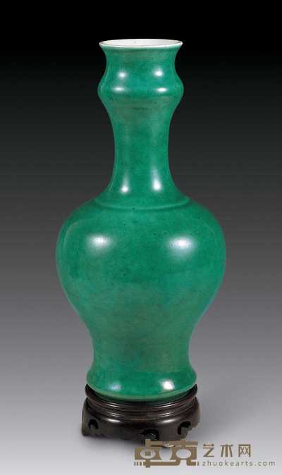 清康熙 绿釉瓶 高23.5cm